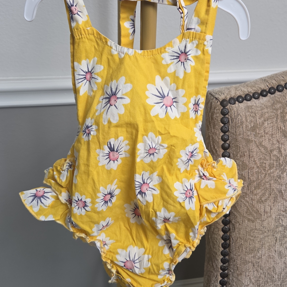 Yellow Floral Baby Romper